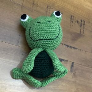 Green Frog Crochet Toy